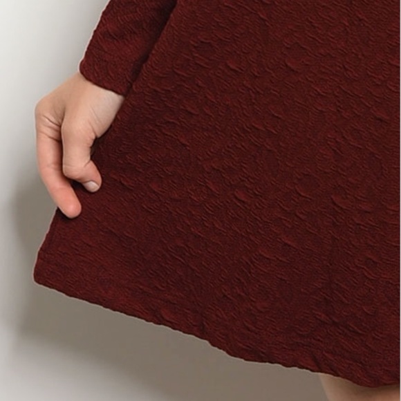 Textured Dress in Wine 17006 - Picture 3 of 3